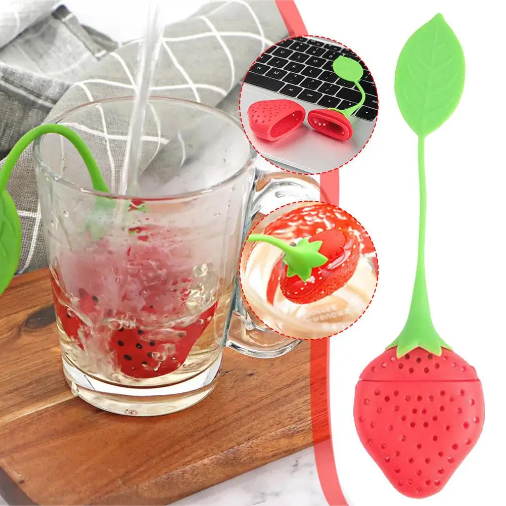 

Silicone Strawberry Tea Infuser Teapot Tool Teabag Strainer Kitchen Spice Kettle Leaf Filter Gadget Holder Tea Herbal Ball X7Z5