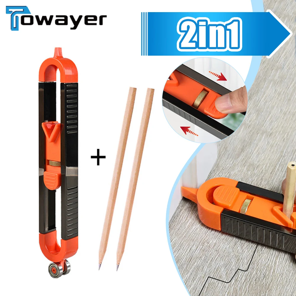 New Profile Scribing Ruler Contour Gauge with Lock Adjustable Locking Precise Woodworking Measuring Gauge Profile Duplicator