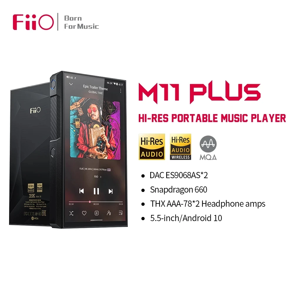 Музыкальный плеер FiiO M11 Plus ESS MP3 Android 10 / MQA DAC ES9068AS * 2 DSD512 Bluetooth 5 0 дюйма 64 ГБ Snapdragon 660 -