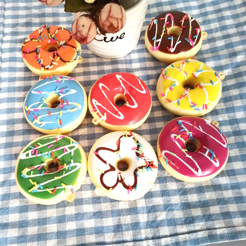 

8pcs Simulation Donut Model Color Cake Bread Fake Food Set Wedding Dessert Small Pendant Dessert Photography Props Decoration