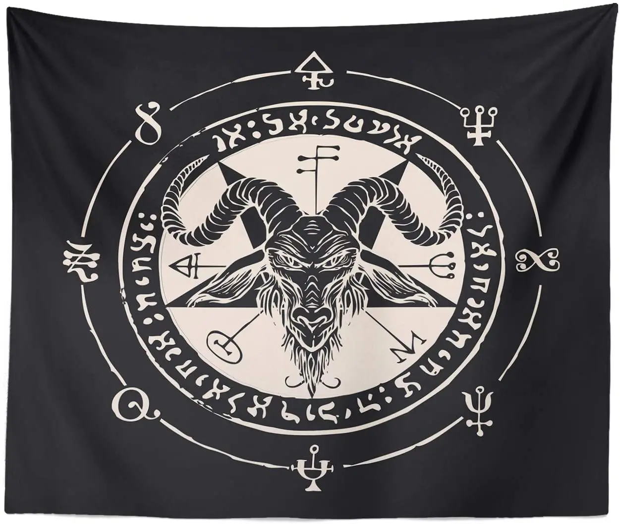Okkulter Goat Head Pentagramm Goat Head Goat Devil Baphomet Wandbehang goat пальто