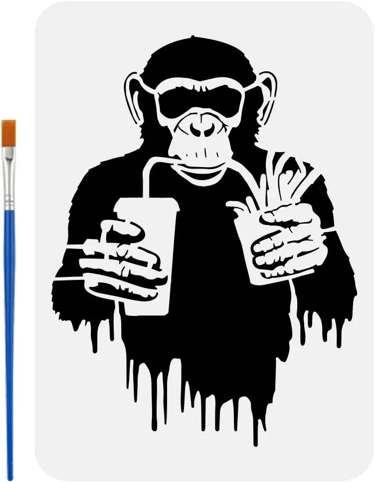 

Трафарет Бэнкси Шимпанзе для рисования