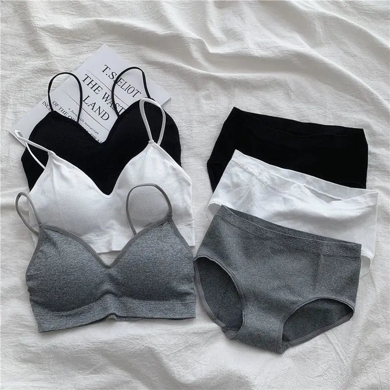 

Комплект женского бесшовного спортивного нижнего белья, бюстгальтер без косточек с мягкими чашечками, пикантное нижнее белье, цельный топ-труба, мягкий дышащий Топ