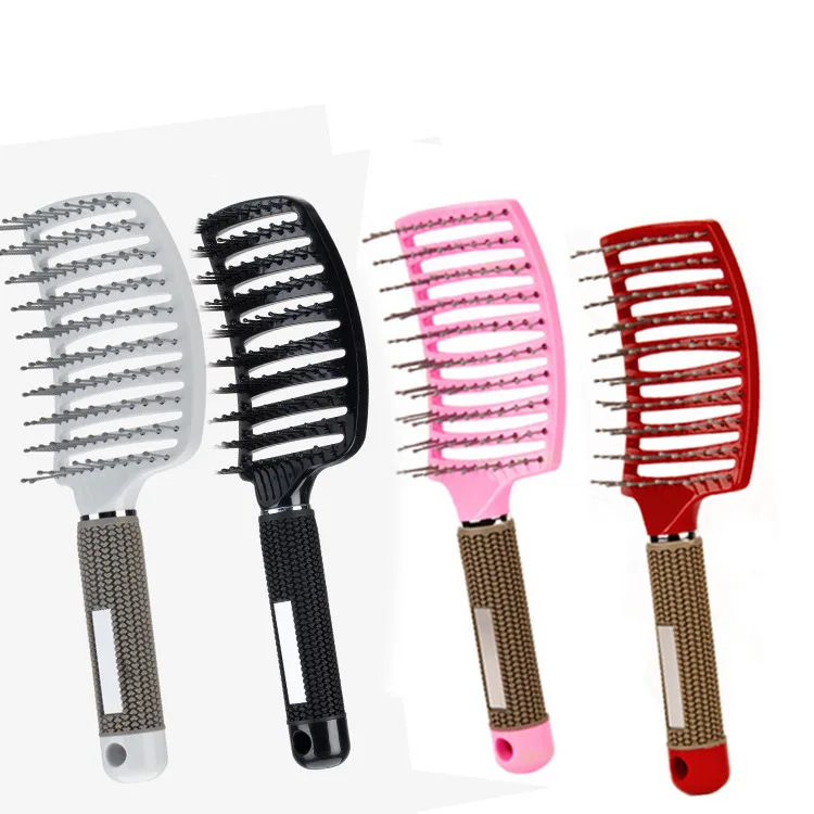 

Big bend comb Hair comb bristle straight hair comb Plastic curly wig comb Hair massage high top rib comb