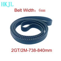 2m 2gt synchronous timing belt pitch length 738 740 750 752 760 782 784 800 810 840 width 6mm rubber closed