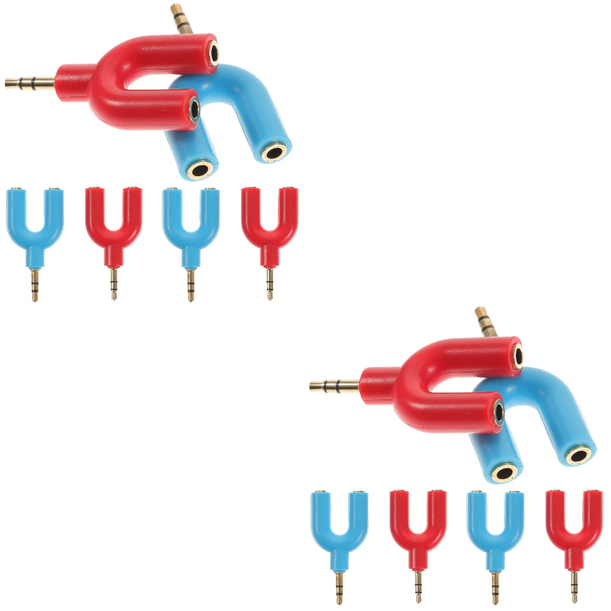 

12 pcs U Shape 3.5mm Headphone Adapter Y Splitter 1 To 2 Headphone Splitter