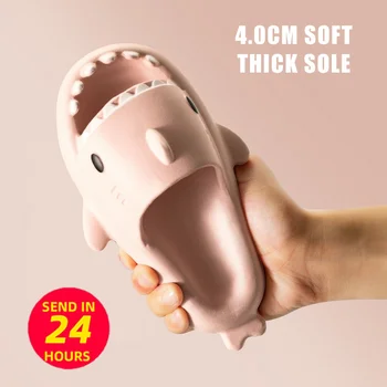 Children Slippers Lovely Cartoon Shark EVA Sandals Summer Non-slip Soft Bottom Baby Slippers Beach Shoes Kids Slides Boys Girls 1