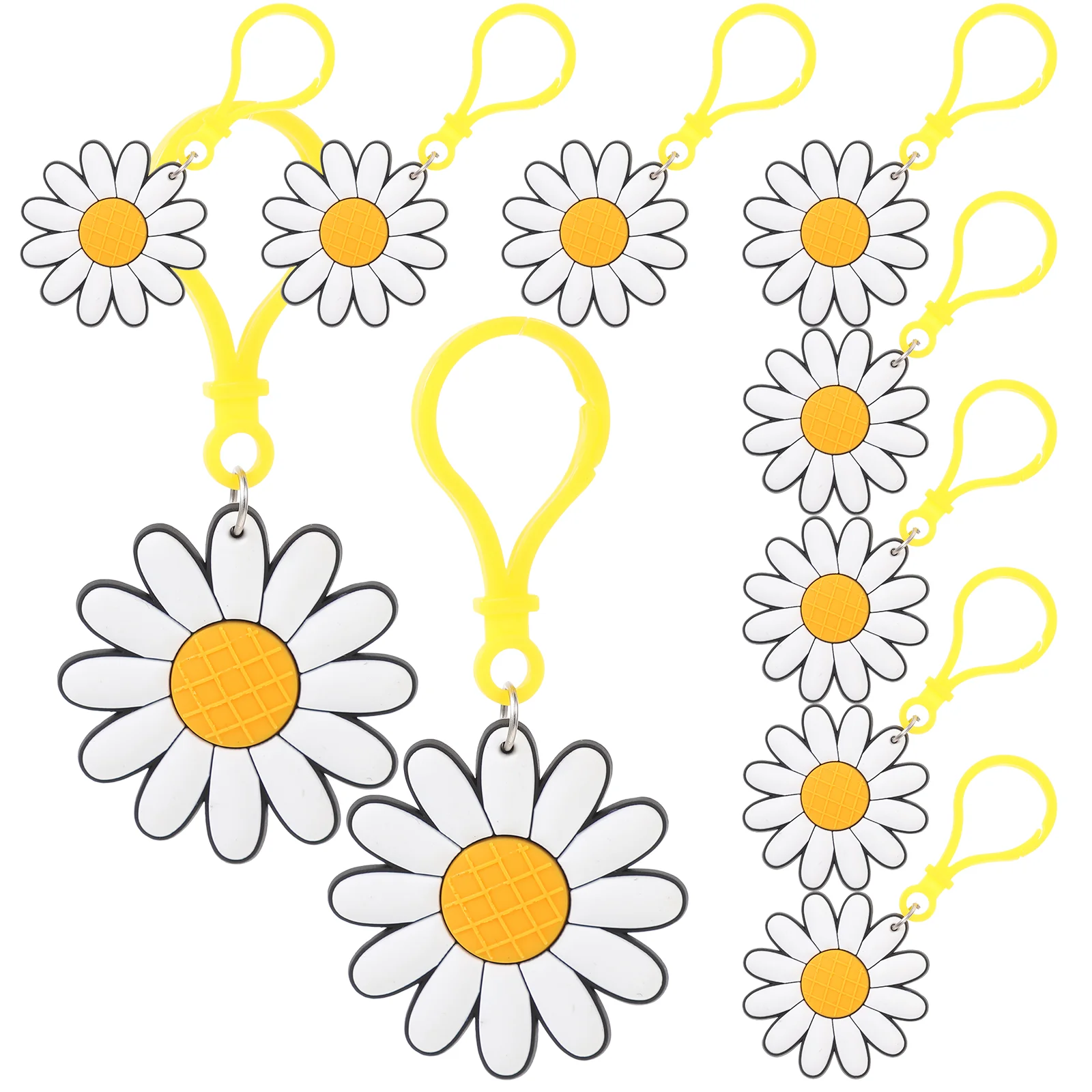 

24pcs Key Chains Cute Daisy Keyring Backpack Key Chain Purse Hanging Decoration Flower Keychain