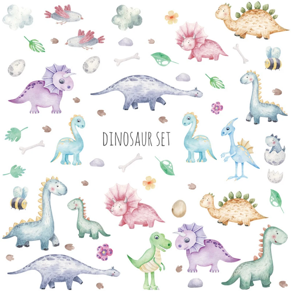 

Watercolour Wall Sticker Children Room Wall Decoration Dinosaur Small Animal Early Childhood Classroom PVC