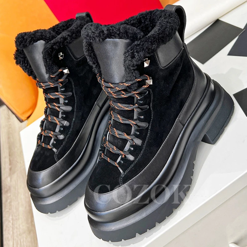 

Женские нескользящие ботинки, Осенние тонкие короткие ботинки из натуральной кожи на платформе, увеличивающие рост, новинка 2023