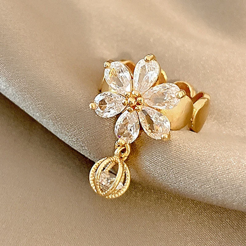 

Korean Style Flower Design Rings for Women Leaf Epoxy Drop Oil Enamel Open Ring Elegant Temperament Party Accessories Jewelry