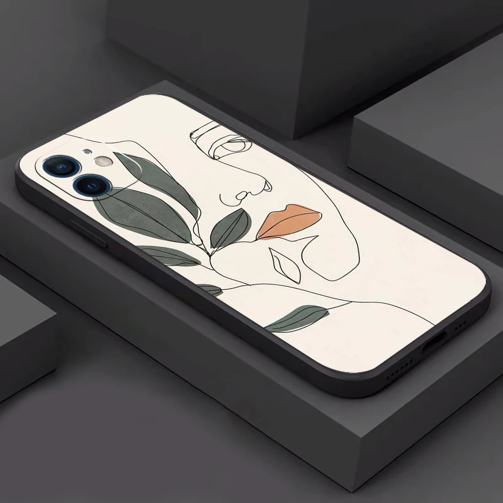 

Abstract Art Flowers Phone Case For Funda iPhone 13 11 Pro Max 12 Mini X XR XS Max 6 6s 7 8 Plus SE 2020 Back Celular