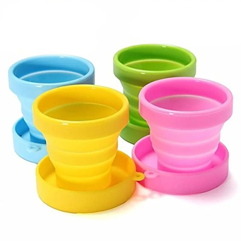 

4pcs Multi-Color Collapsible Cup Food Grade Silicone Folding Cup Portable For Travel Camping School Outdoor Water Drinking Cup