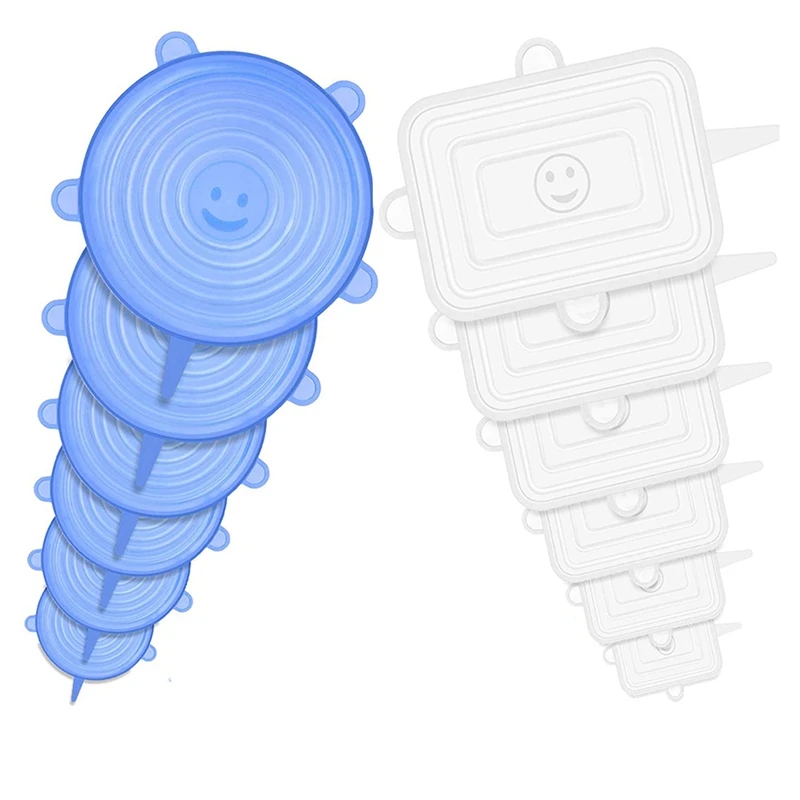 

12 Pack Silicone Stretch Lids, Silicone Lids Food Covers, Silicone Covers For Bowls,Food And Bowl Covers