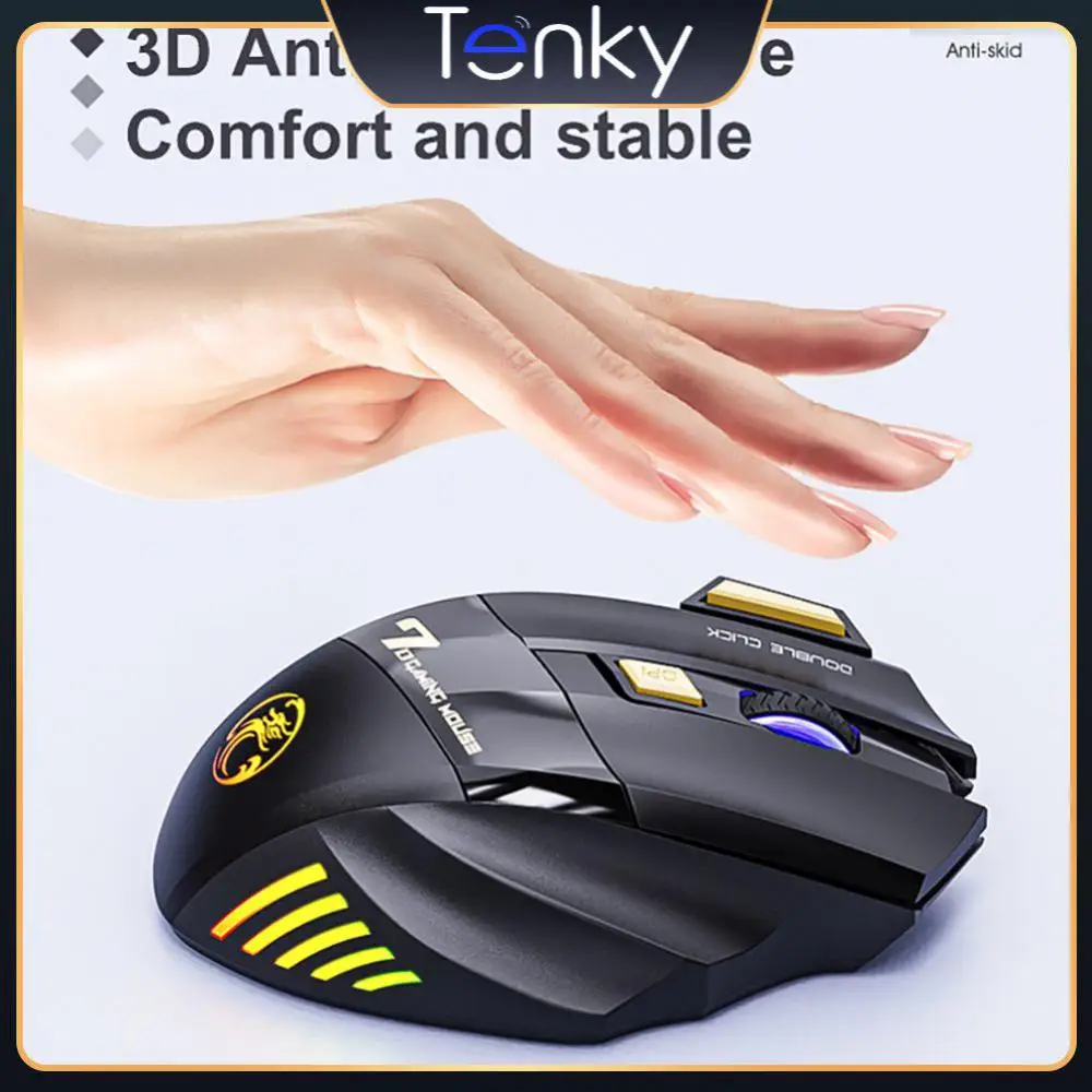 

Высокочувствительная перезаряжаемая мышь для ноутбука, игровая мышь с 7 кнопками, Беспроводная игровая мышь, профессиональная 3200dpi