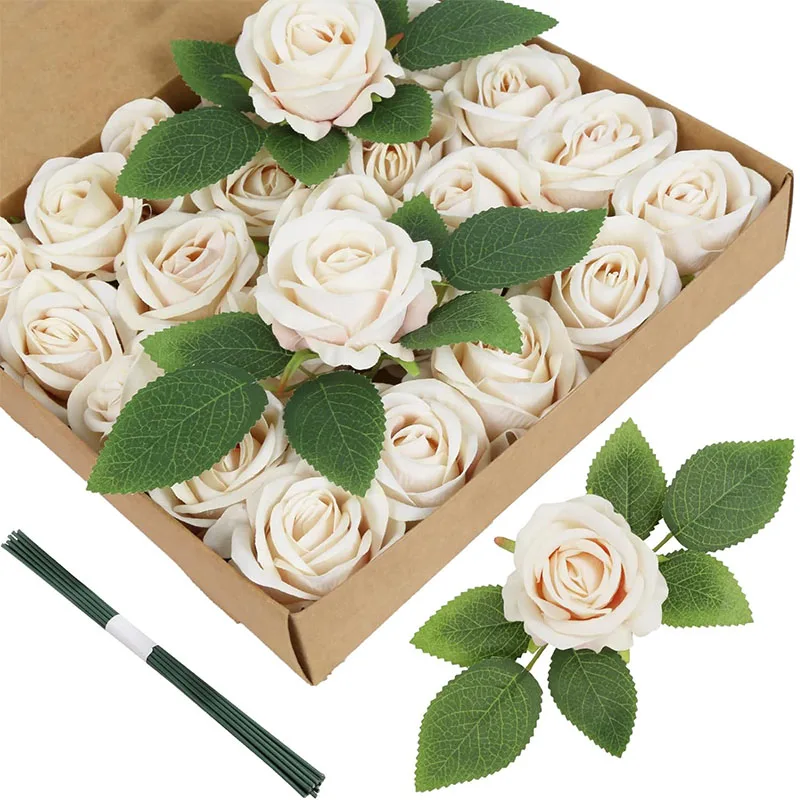 

Искусственные бархатные розы 50 шт.