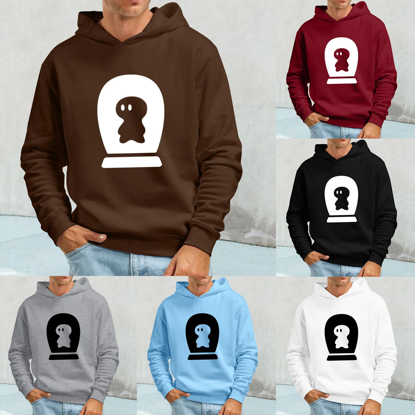 

Мужская Повседневная модная однотонная Беспроводная толстовка с бархатным карманом, большие мужские толстовки