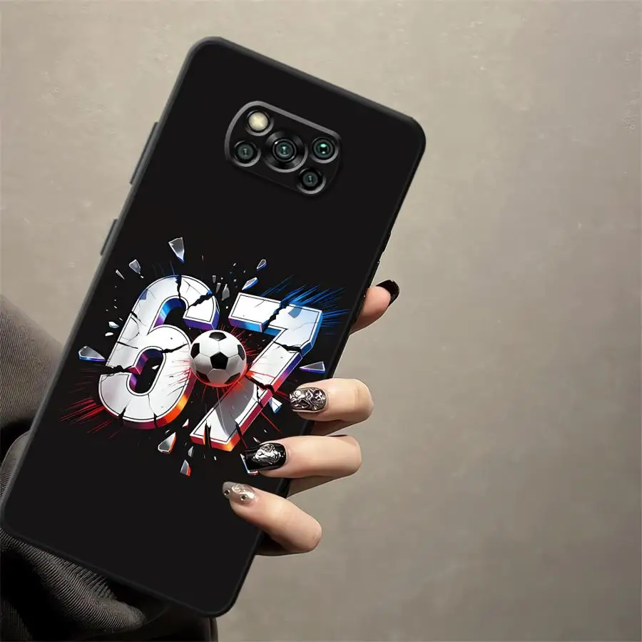 Чехол-накладка для телефона Xiaomi Poco F8 C71 C50 X3 X4 X5 X7 Pro C61 M5 M3 M4 M7 C75 F3 F1 с футбольным номером 67 (art.: 3920d9dfd57e0) - 3920d9dfd57e0