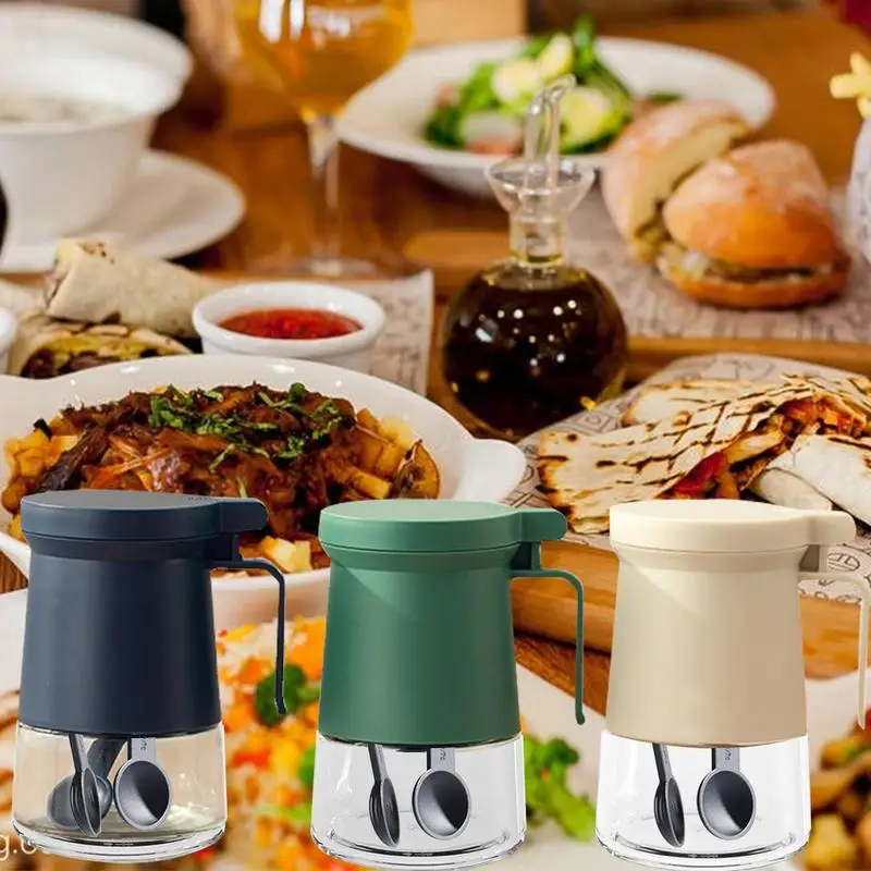 

Seasoning Containers With Spoon Condiment Jar Spice Container With Lids And Spoons Multipurpose Spice Jars Salt Container