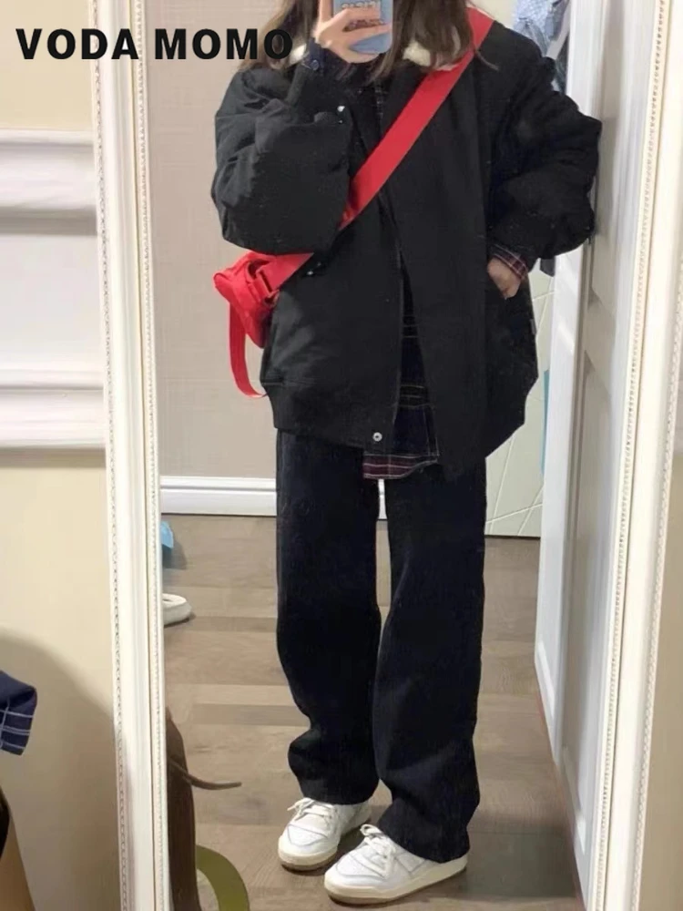 Корейские пальто с длинными рукавами овечья шерсть теплые парки на молнии