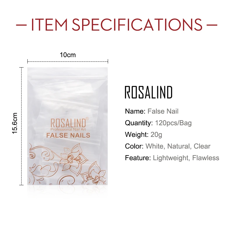 Гелевые накладные ногти ROSALIND с наклейками полное покрытие французского маникюра