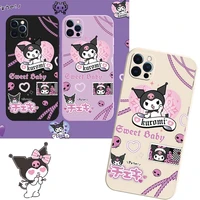 kawaii kuromi little devil silicone phone case shockproof phone case suit for iphone 13pro 12proxrxs max7p8p girls toys gifts