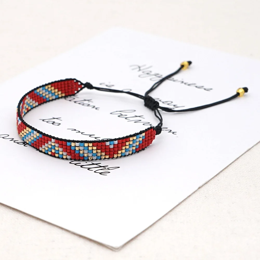Miyuki Rice Beads Are Hand-woven Vintage Geometric Beaded Bohemian Element Ethnic Style Couple Bracelet Women Bracelet