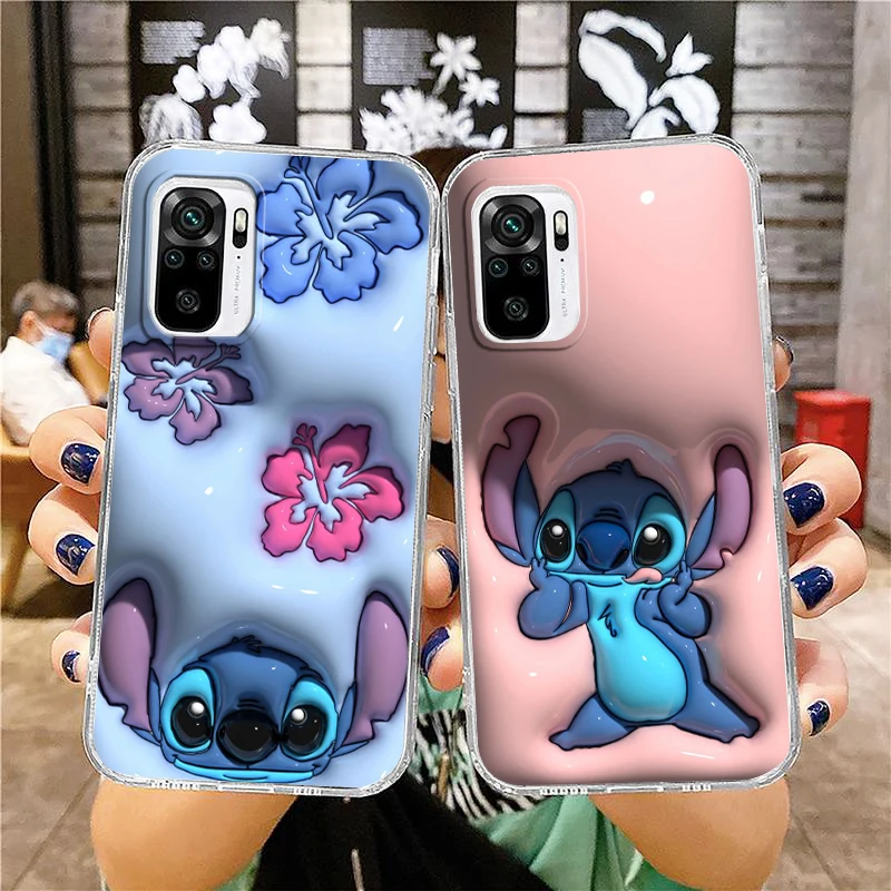 

3D Vision Cool Lilo & Stitch Phone Case For Xiaomi Redmi Note 12 11E 11S 11 11T 10 10S 9 9T 9S 8 8T Pro Plus 5G 7 Transparent