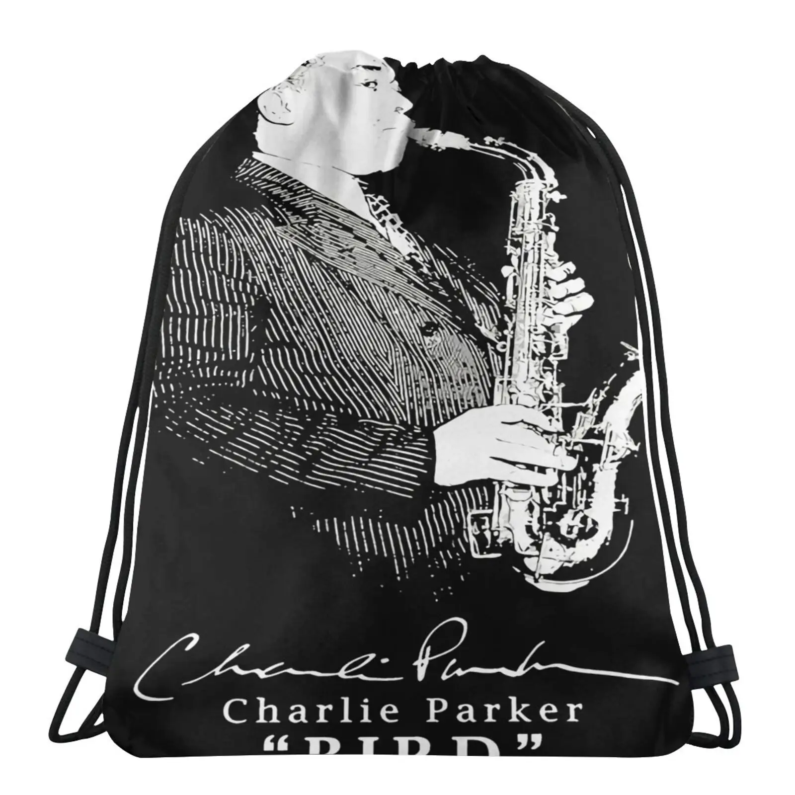 

Charlie Parker Jazz Ians Navy Bag Fabric Bags Skull Bag String Backpack Backpack Storage Bag Backpack Gothic Style Organza Bag
