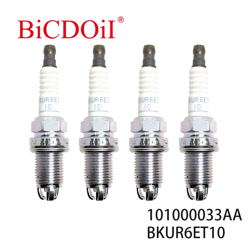 

4Pcs/6Pcs 101000033AA BKUR6ET-10 Spark Plugs for Audi A3 A4 A6 90 100 VW Beetle Golf Magotan Jetta Quattro Passat BKUR6ET10