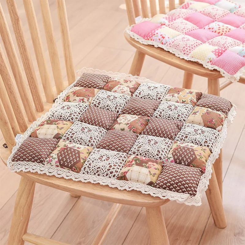 

Хлопковая подушка для сиденья с цветочным принтом 40x40 см