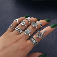 vintage stainless steel snake rings for women silver coins totem boho finger rings personality fashion jewelry gifts new trends