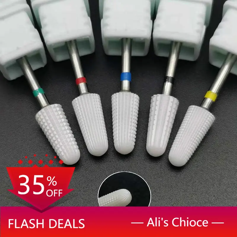 

Tornado Nail Drill Bit 3/32” Ceramic Milling Cutter Smooth Round Top for Safety Remove Acrylic Gel Nail Polish Nail Tools