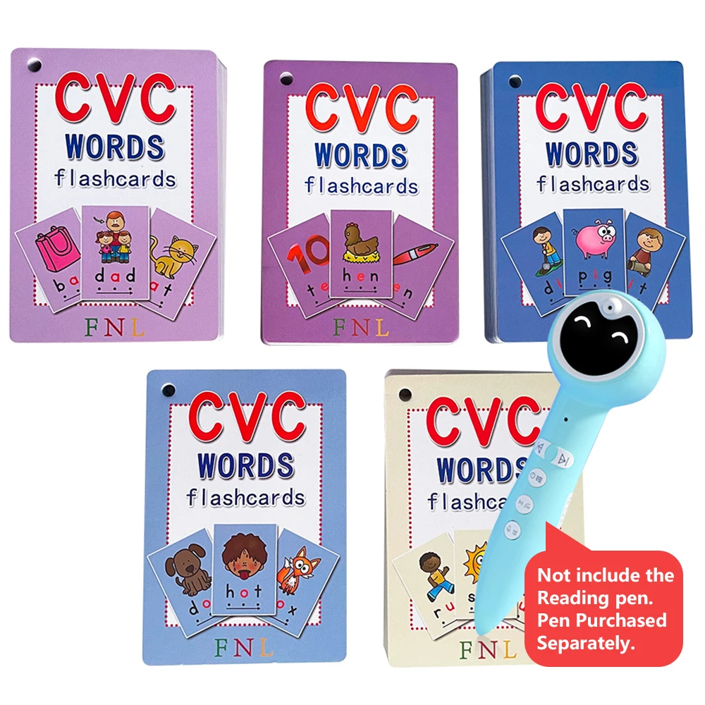 131 карт Phonics CVC Words flashcards Sight Word Flash cards для малышей дошкольного обучения | Игрушки и