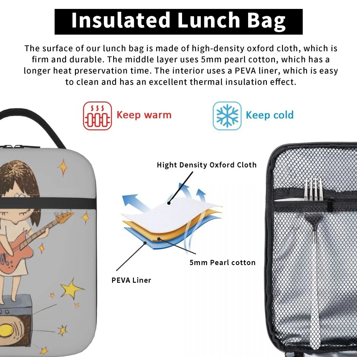 Изолированный Ланч-бокс Yoshitomo Nara игровая гитара коробка для еды Merch