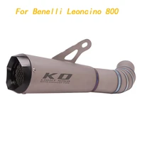 escape motorcycle mid link pipe and exhaust muffler titanium alloy exhaust system for benelli leoncino 800 all years