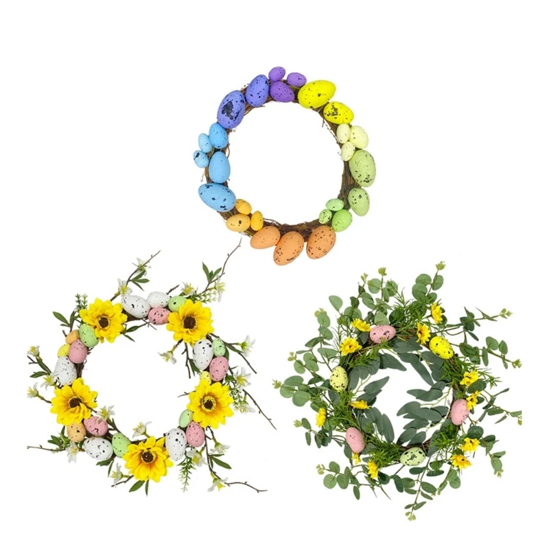 

Пасхальный красочный венок с яйцами, декоративные подвесные венки, украшение, аксессуары для рукоделия
