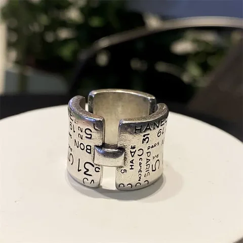 Новинка 2023, искусственное кольцо с широкими краями и буквами, кольцо унисекс в стиле хип-хоп, кольцо для банкета, ювелирные аксессуары, подарок