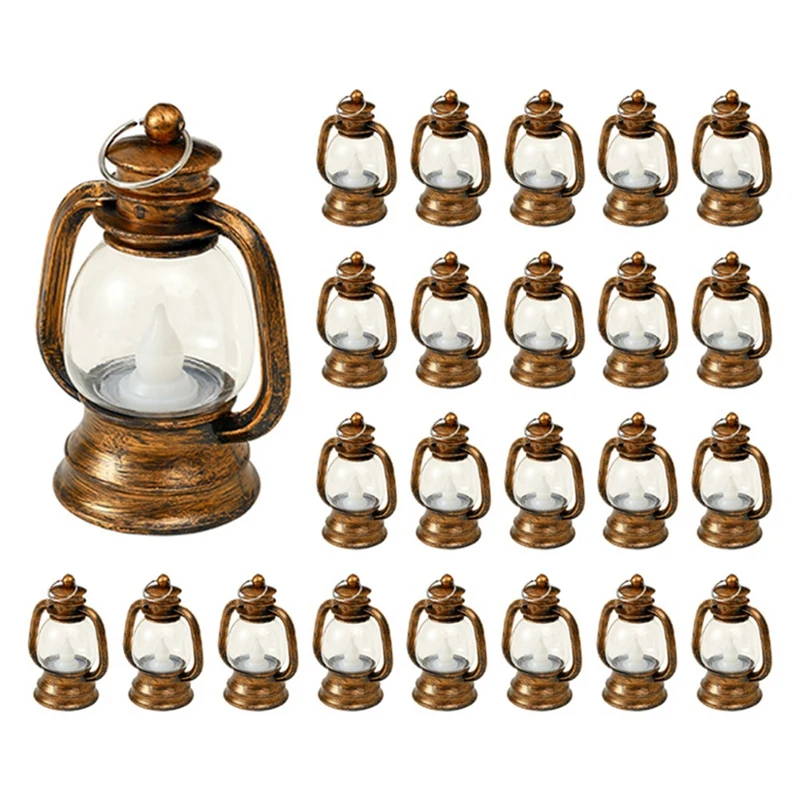 

24Pcs Gold Electronic Candle Lantern Light Flameless LED Oil Lamp Christmas Home Deco