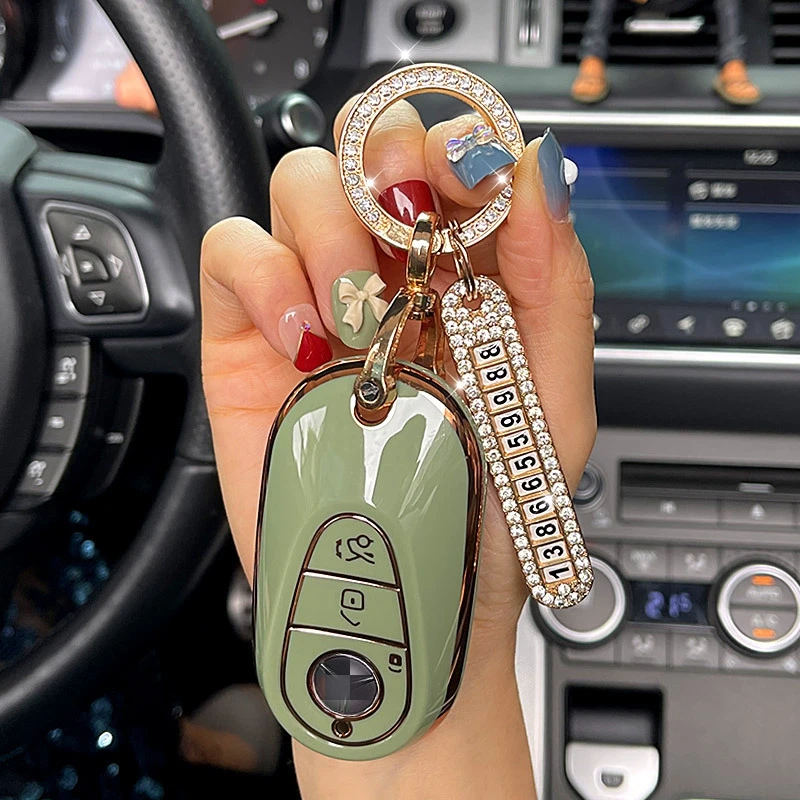 Автомобильный чехол для ключа из ТПУ телефона защитный подходит Mercedes-Benz W204 W205 W176
