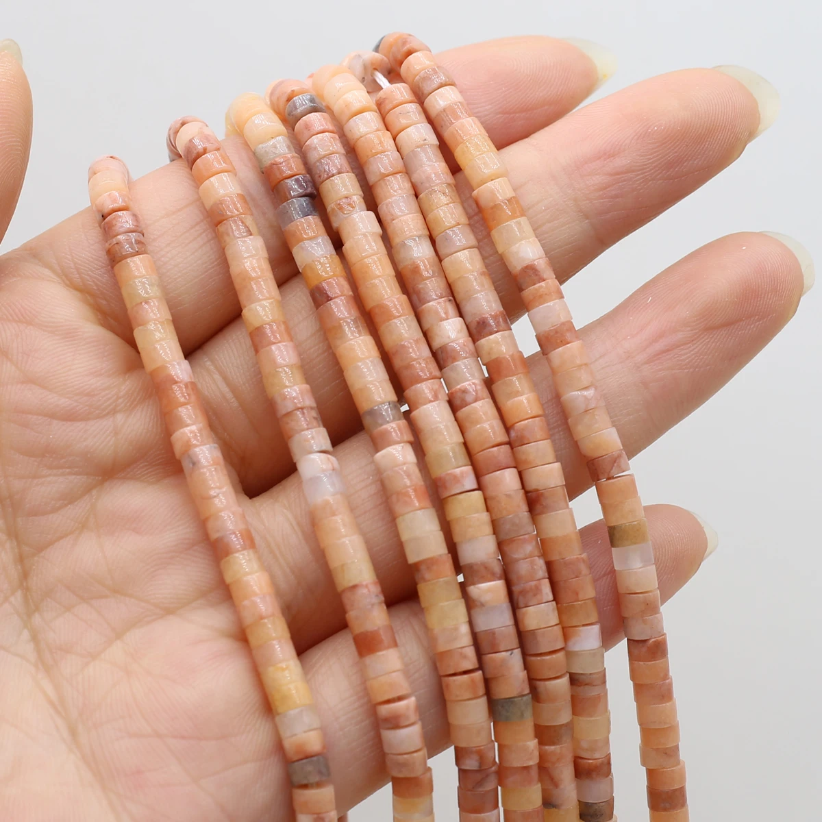 

Natural Stone Faceted Cylindrical Bead Red Aventurine Jewelry MakingDIY Necklace Bracelet Accessories Gift 2x4mm Lenght 38cm