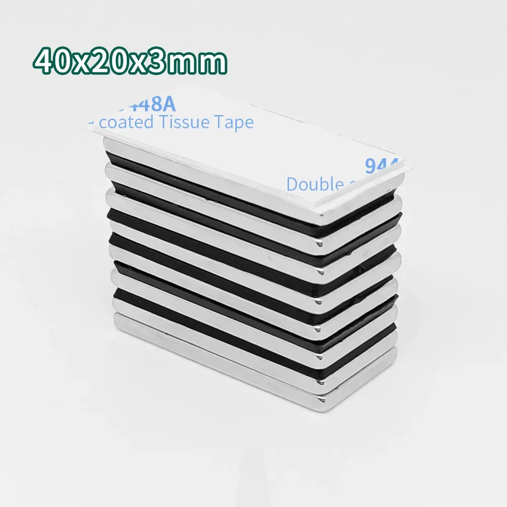 Блок-поисковый магнит 40x20x3 мм с самоклеящимся 3 м 40*20*3 квадратный сильный