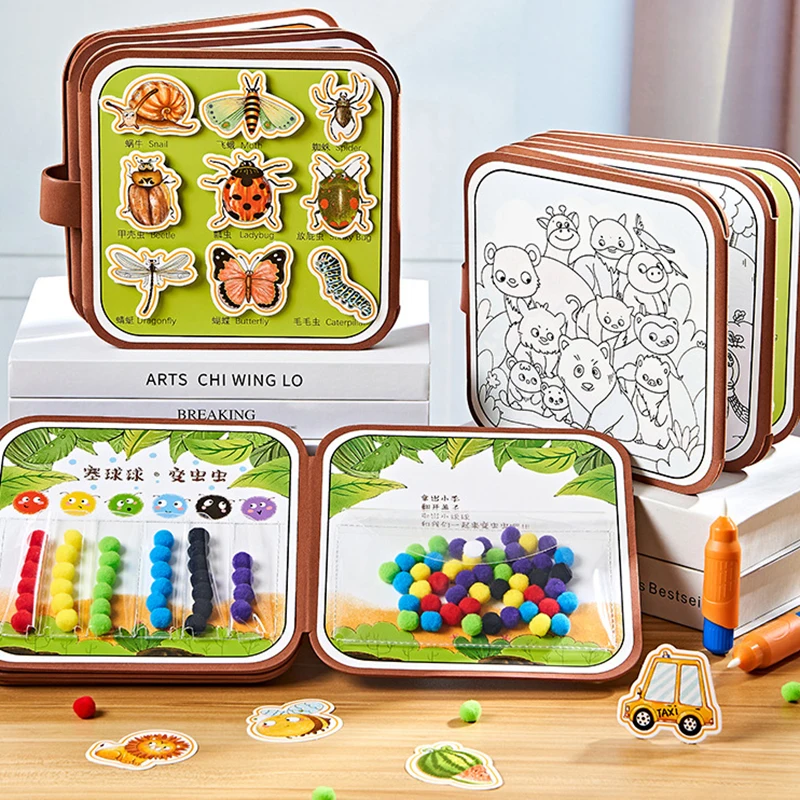 

Montessori Busy Book for Toddlers Quiet Book Travel Educational Learning Activities Sensory Toys for Autism Activity Book Gift