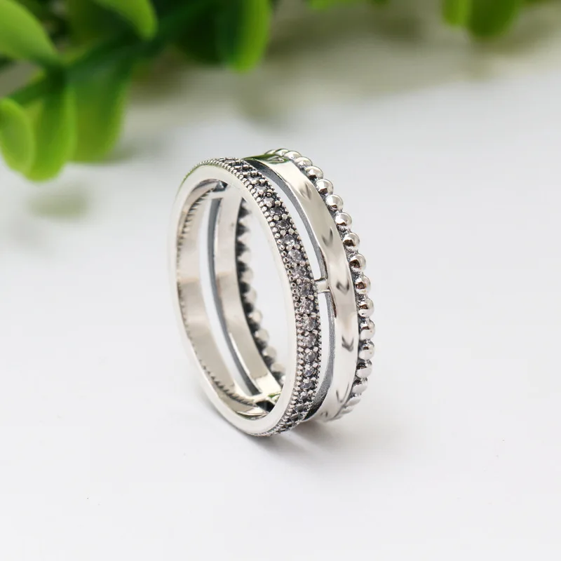 

Женское кольцо из серебра 925 пробы, с бусинами