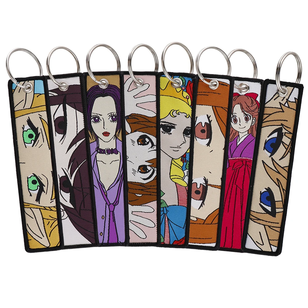 

1PC Anime Girls Key Tag Motorcycle Keychain For Driver Key Chain For Women Men Gift Car Key Tag Weaving Mark Keyring Trinket