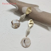 karakale fashion vintage earrings acrylic earrings beige beads handmade jewelry boho style womens jewelry ethnic style