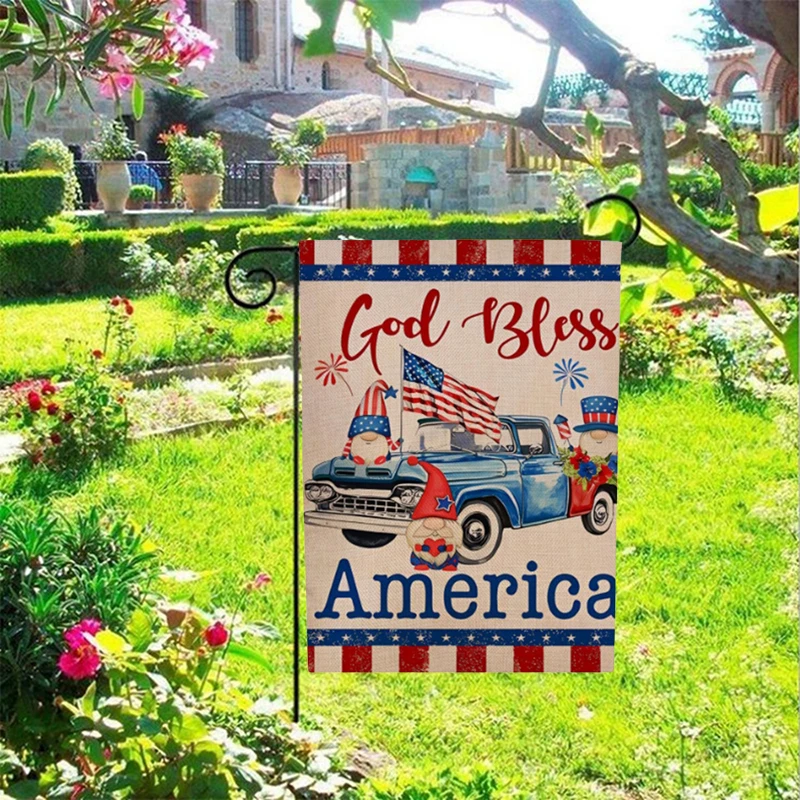 

Independence Day Garden Flag Patriotic Welcome Flag Indoor & Outdoor Digital Printing Decoration