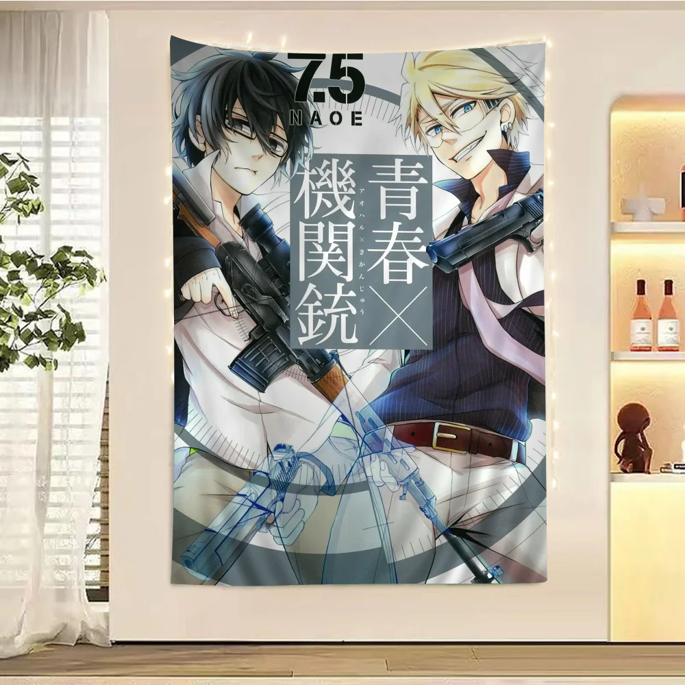 Aoharu X Machinegun гобелен из аниме для гостиной дома и общежития Декор