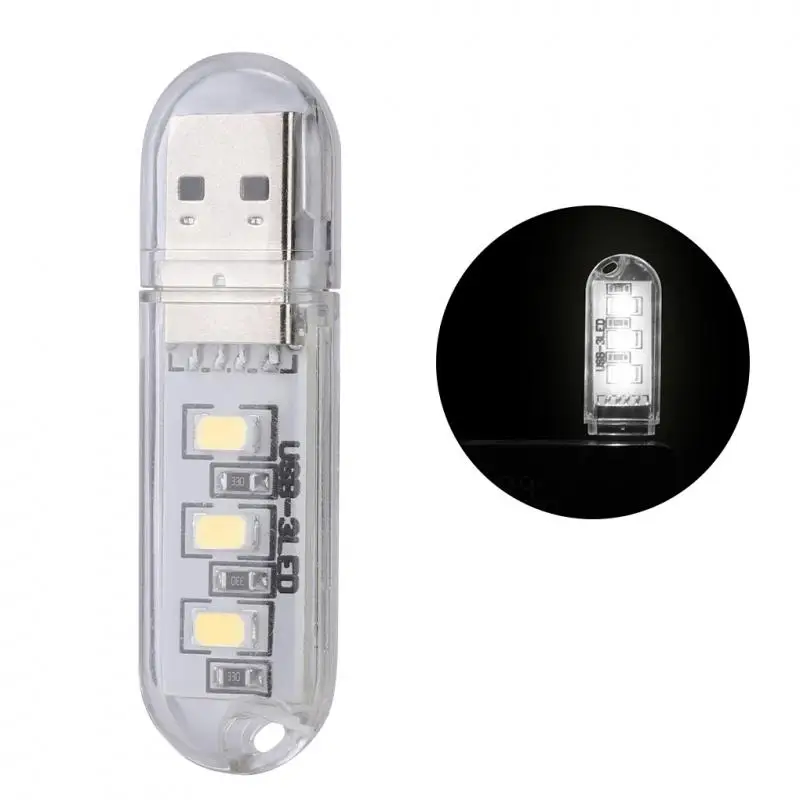 

Портативный USB-светильник для чтения, 5 в пост. Тока, 3 светодиода