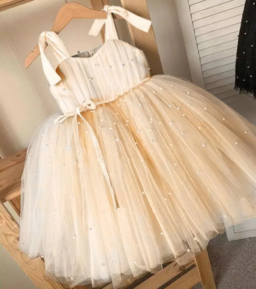 Newborn Baby Girl Dress Kids Birthday Bow Princess Tulle Tutu Cloth Summer Toddler Cake Sleeveless Gown Girls Baptism Vestidos